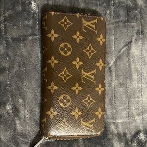 Louis Vuitton Brown and Gold Monogram Zip Wallet